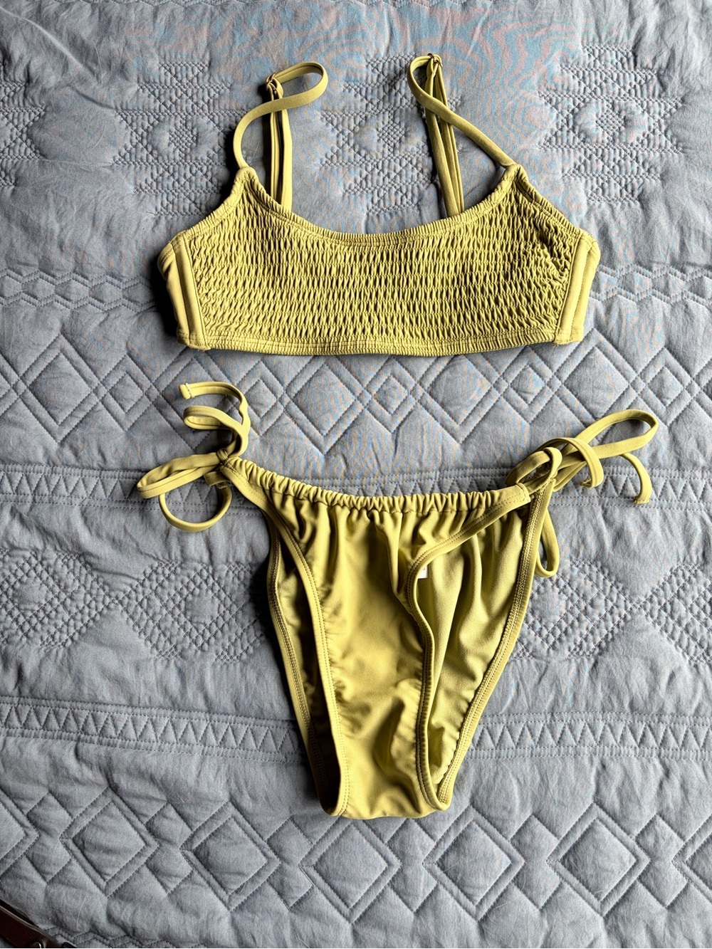 Smocked cheeky Bikini Set - Women Swim M
